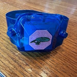 Star Trek Navigation Bracelet, McDonald’s Toy 1979 blue plastic, paper foldout